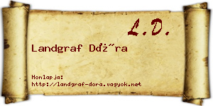 Landgraf Dóra névjegykártya